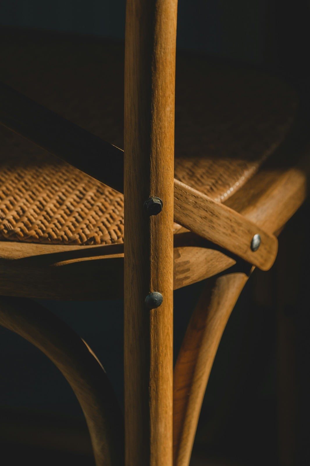 Detail of a woven wooden chair